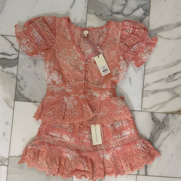 LoveShackFancy NWT Coral Annalee summer eyelet top - Picture 3 of 3